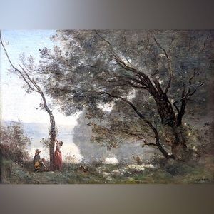 Vintage Art Print Souvenir Mortefontaine Recollect Jean Baptiste Framed Paysage